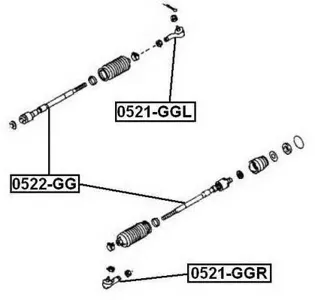 ASVA 0521GGR Наконечник рулевой тяги , правый