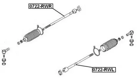 ASVA 0722RWL Рулевая тяга передняя , левая