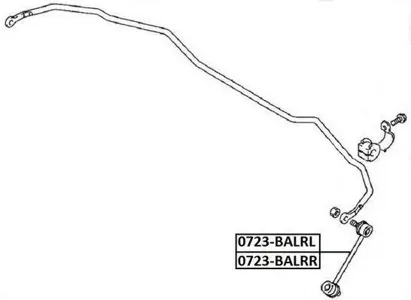 ASVA 0723BALRL Стойка стабилизатора заднего , левая