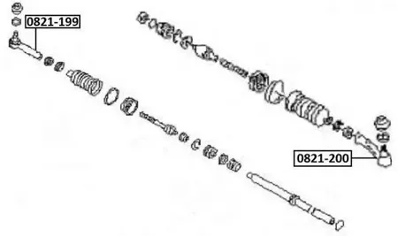 ASVA 0821200 Наконечник рулевой тяги , левый
