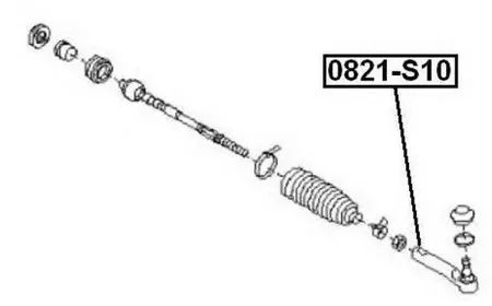 ASVA 0821S10 Наконечник рулевой