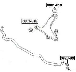 ASVA 0823B9 Стойка стабилизатора ПЕРЕДНЯЯ