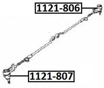 ASVA 1121807 Наконечник рулевой левый