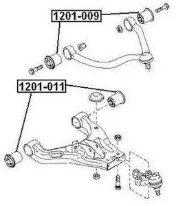 ASVA 1201009 Сайлентблок рычага Kia Sorento 02-06 пер.