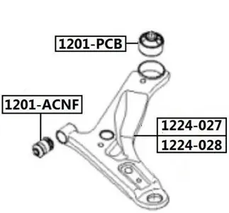 ASVA 1201PCB Сайлентблок рычага Hyundai Kia Picanto 04- передн. задн.