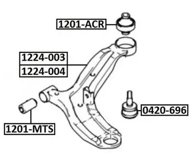 ASVA 1224003 Рычагперед.прав.нижн. Hyundai Kia Accent VERNA 99-