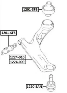 ASVA 1224010 Рычаг Hyundai Kia Santa Fe 00-