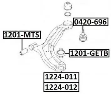 ASVA 1224012 Рычаг передний нижний левый
