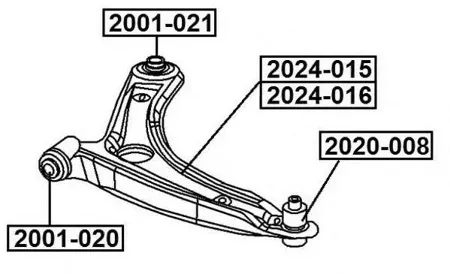 ASVA 2024015 Рычаг передний нижний правый
