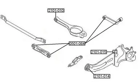 ASVA 2101010 Сайлентблок рычага Ford Mondeo III универсал 00-07 зад.подв.