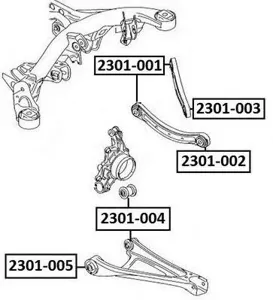 ASVA 2301005 Сайлентблок задней подвески VW VW Touareg 2003-