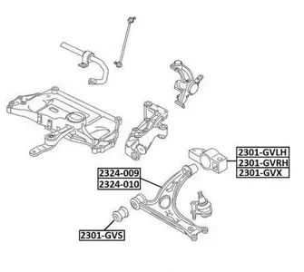 ASVA 2324009 Рычаг передний нижний правый
