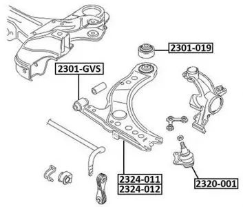 ASVA 2324012 Рычаг передний нижний левый