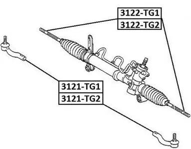 ASVA 3121TG1 Наконечник рулевой левый