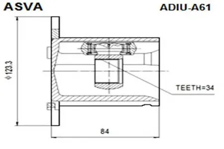 ASVA ADIUA61 Шрус VAG ALLROAD -06 внутр. 34x123