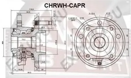 ASVA CHRWHCAPR Ступица задняя с датчиком ABS
