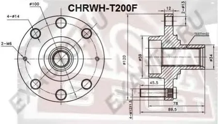 ASVA CHRWHT200F Ступица перед. для Chevrolet Aveo 02-