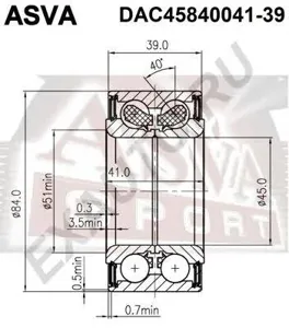 ASVA DAC4584004139 Подшипник ступицы колеса