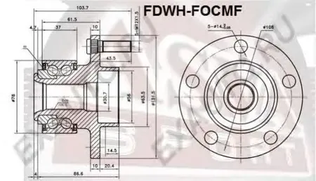ASVA FDWHFOCMF СТУПИЦА ПЕРЕДНЯЯ С МАГНИТНЫМ КОЛЬЦОМ АБС