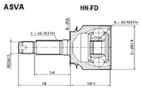 ASVA HNFD Шрус наружный перед лев,прав.