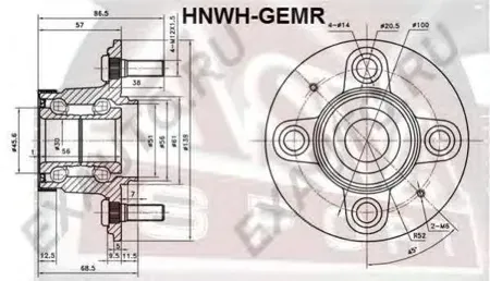 ASVA HNWHGEMR Ступица HONDA JAZZ 07- задн.