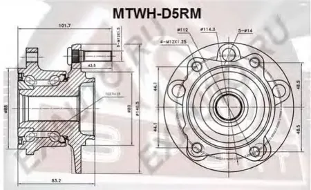 ASVA MTWHD5RM Ступица MITSUBISHI OUTLANDER XL -05 задн.