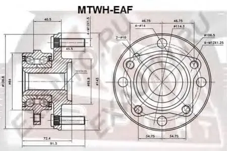 ASVA MTWHEAF Ступица передняя