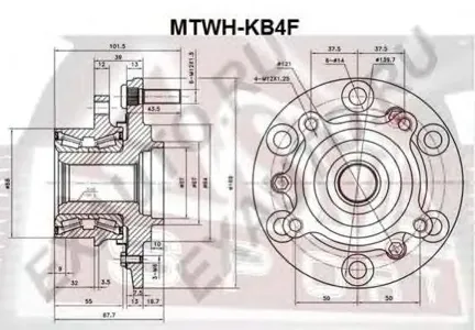 ASVA MTWHKB4F Ступица с подшипником Mitsubishi L200 05- передн.