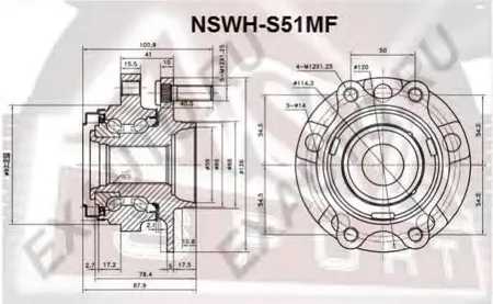 ASVA NSWHS51MF Ступица колеса с ABS перед лев,прав.