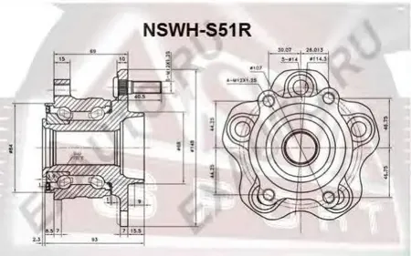 ASVA NSWHS51R Ступица задняя