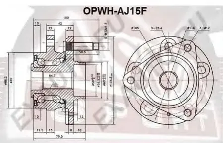 ASVA OPWHAJ15F Ступица передняя