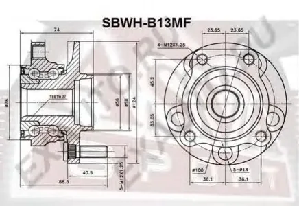 ASVA SBWHB13MF Ступица колеса с ABS перед правлев