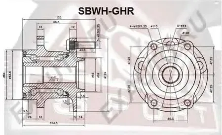 ASVA SBWHGHR Ступица Subaru Forester задн.