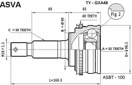 ASVA TYGXA48 Шрус наружный