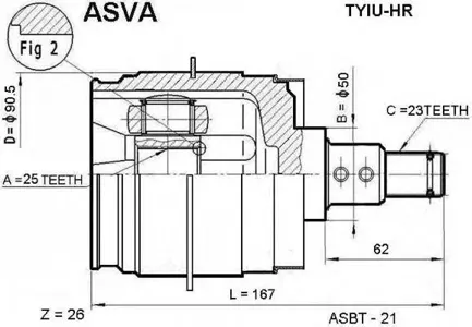 ASVA TYIUHR Шрус внутренний перед лев