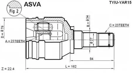 ASVA TYIUYAR15 Шрус внутренний 23x34x23