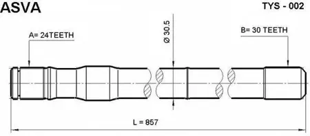 ASVA TYS02 Полуось перед лев