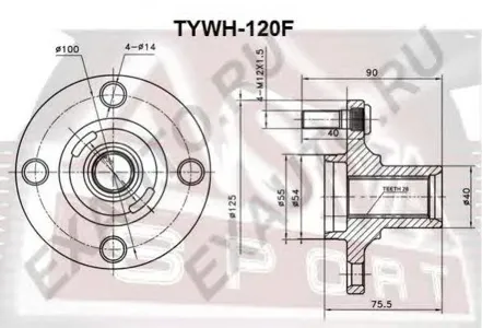 ASVA TYWH120F Ступица передняя