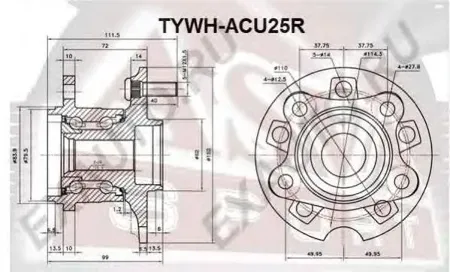 ASVA TYWHACU25R Ступица задняя