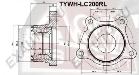 ASVA TYWHLC200RL Ступица с подшипником задняя левая