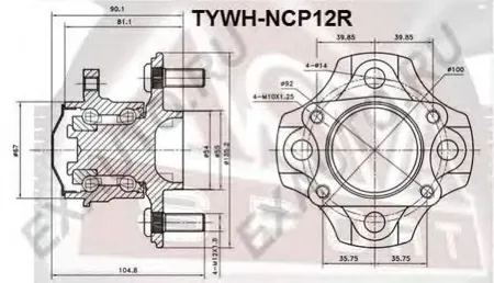 ASVA TYWHNCP12R Ступица задняя