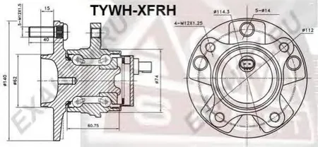 ASVA TYWHXFRH Ступица передняя правая с датчиком ABS
