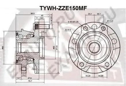 ASVA TYWHZZE150MF Ступица колеса с ABS перед лев,прав.