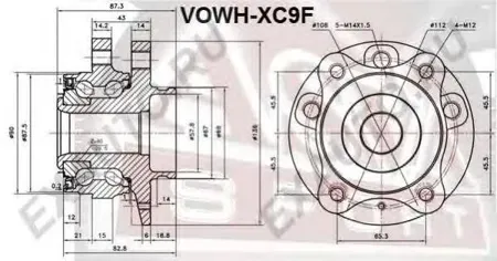ASVA VOWHXC9F Ступица передняя