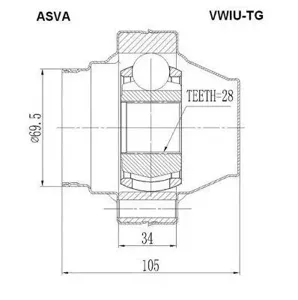 ASVA VWIUTG Шрус внутренний 28x112