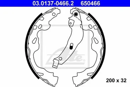 ATE 03013704662 Колодки торм.барабанные