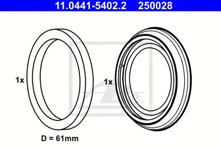 ATE 11044154022 Ремкомплект диск.торм. без порш. BMW E36 1.8-2.5 92>E46 1.8-2.5 98>