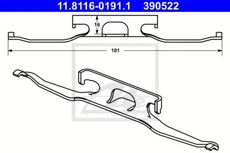 ATE 11811601911 Колодки торм. ремонтный передний+задний Mercedes Vito BM638 2.22.3 96-03, VW