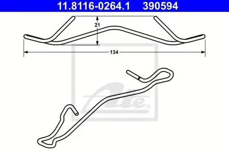 ATE 11811602641 пружина прижимная пер. Ford Fiesta , Toyota Yaris 1.0-1.61.8D 96-11