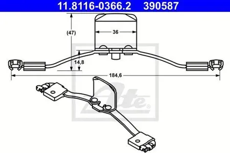 ATE 11811603662 Скоба прижимная Volvo S60S80XC70XC90 02-